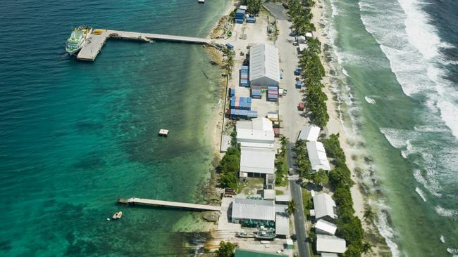 An aerial View of Funafuti Island, Tuvalu. Photo: Ashley Cooper