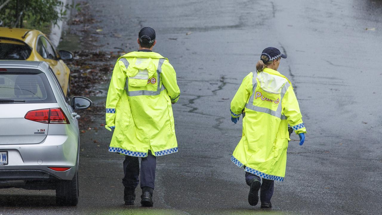 Police at the scene at Park Road at Nambour where an 18 year old woman’s body was located at 3am Sunday morning. Picture: Lachie Millard