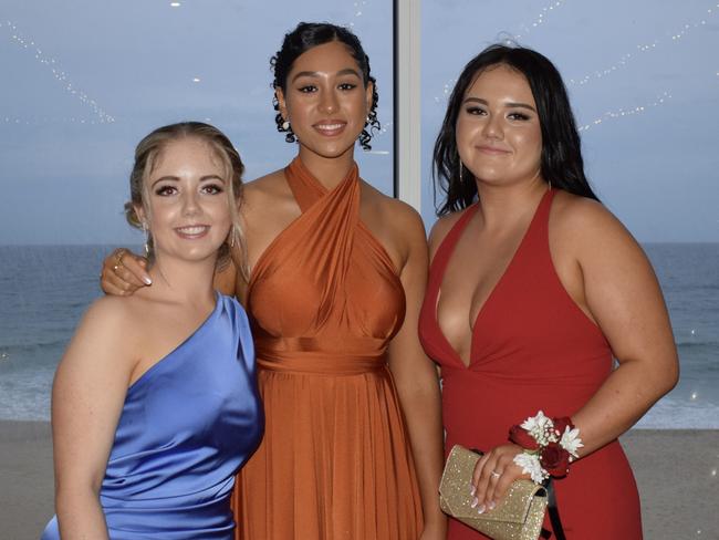 Mahlie, Maya and Mary at the Caloundra City Private School formal 2024.