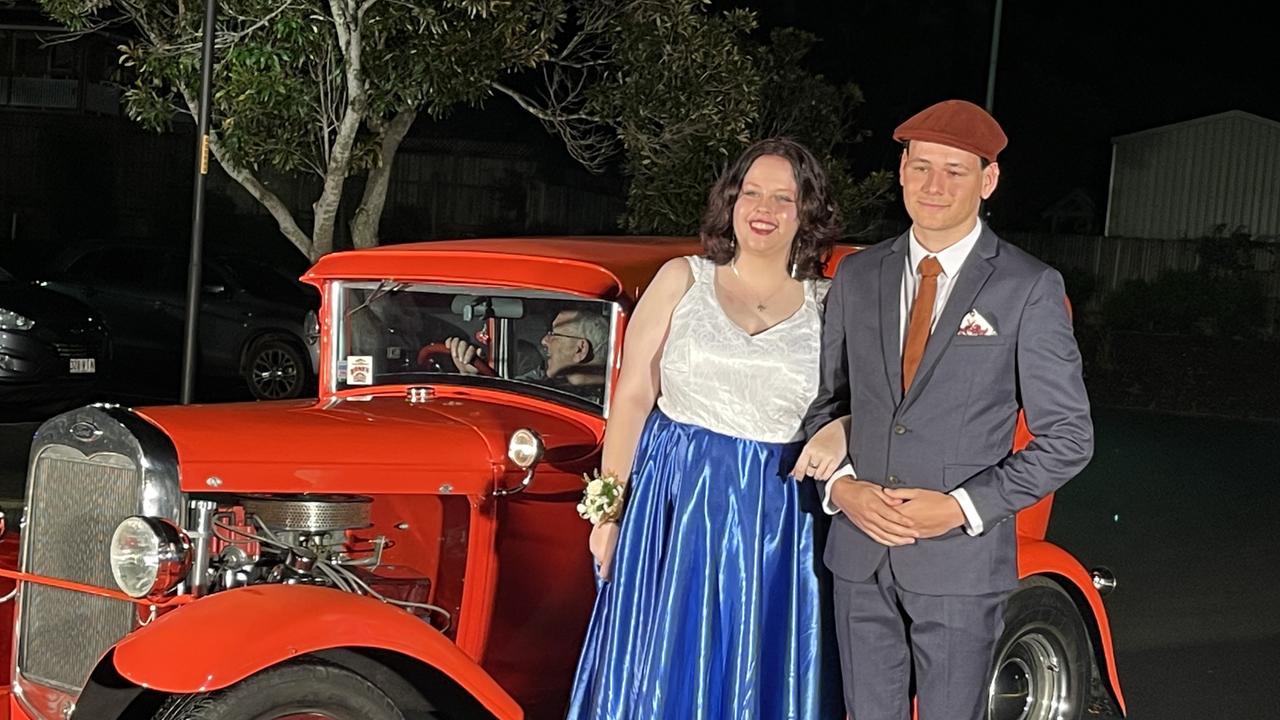 The students arrive at St Mary's College formal at the Brolga Theatre.