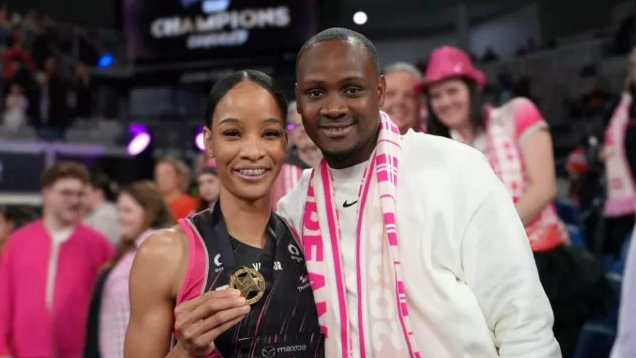Shamera Sterling with her husband Andrew. Photo: Adelaide Thunderbirds.