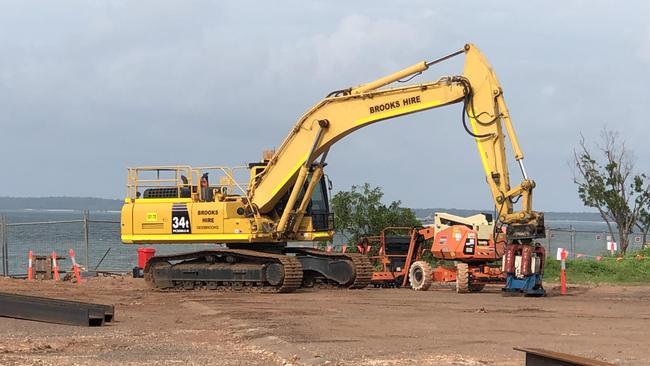 Idle machinery at the work site