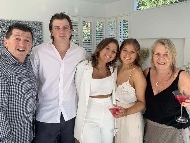 Miss Kyprianou (centre) celebrates her 21st birthday with her dad Paul (far left), brother Sam, sister Jessie and mum Cathy. Picture: Supplied via NCA NewsWire