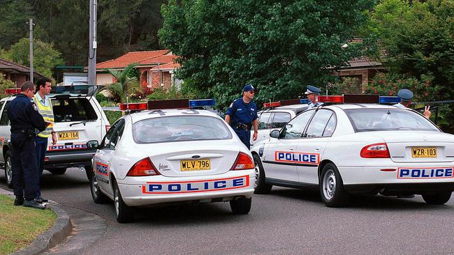 Police at Point Clare on the Central Coast after the murder committed by SLD in 2001.