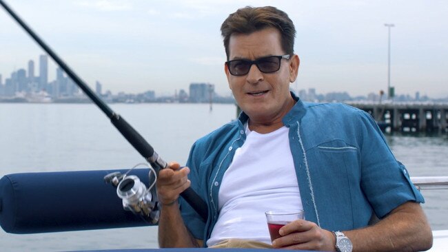 Charlie Sheen used his trademark “winning” catchphrase when rescuing bikini models onto his boat during the latest Ultra Tune TV ad. PICTURE: 500 Digital Media