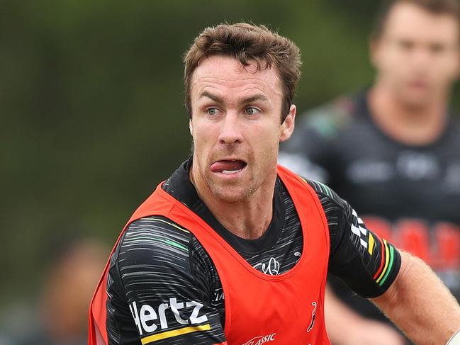 James Maloney during Penrith Panthers rugby league training at Panthers Rugby League Academy, Penrith. Picture: Brett Costello