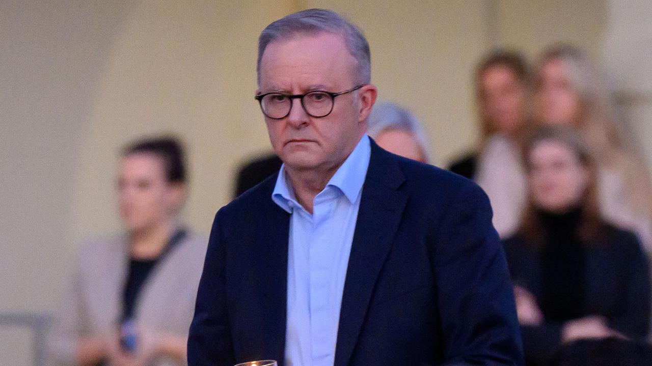 Australian Prime minister Anthony Albanese attended a candlelight vigil for the victims of the stabbing attack at the Bondi Junction Westfield shopping centre, saying the pain of the incident had been exacerbated by social media misinformation. Picture: Izhar Khan