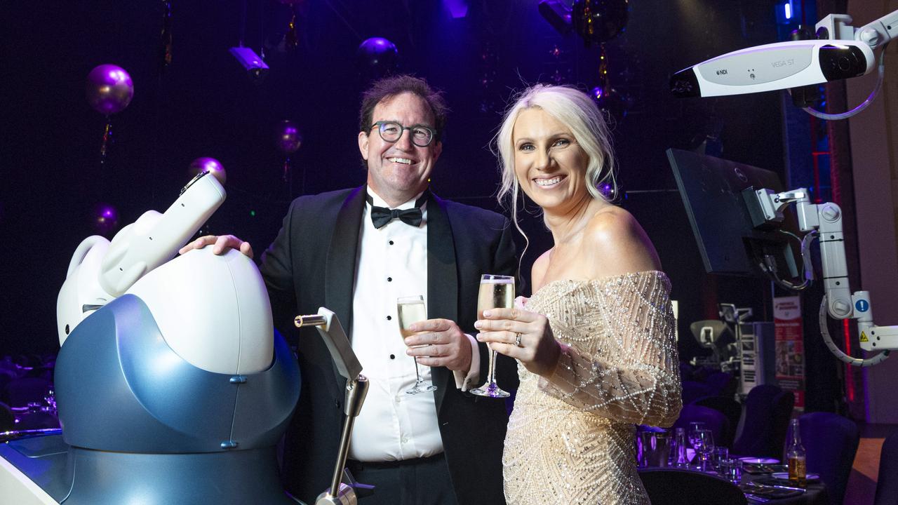 St Andrew's Toowoomba Hospital Centre of Excellence director Dr Craig Brownlie and hospital CEO Linda Jorgensen showcase state-of-the-art technology at the hospital ball held at The Empire to mark the start of a new era, Friday, November 1, 2024. Picture: Kevin Farmer