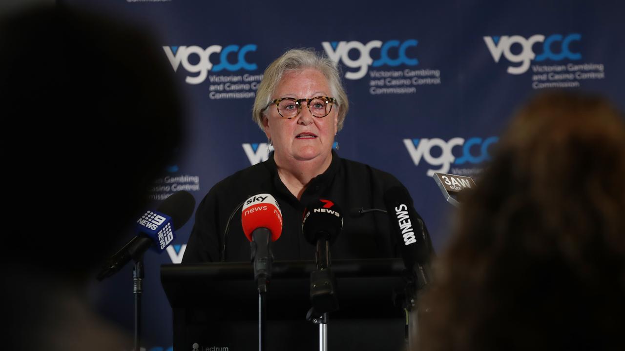 Victorian Gambling and Casino Control Commission chair Fran Thorn says despite some self-excluded gamblers going to considerable lengths to get into the casino, Crown Melbourne has been fined $2m. Picture: NewsWire / David Crosling