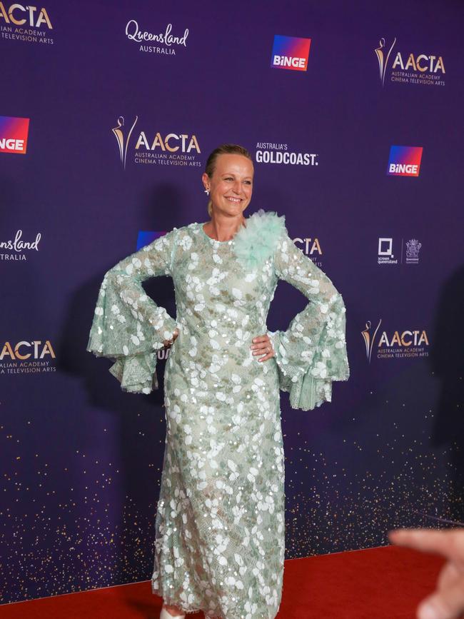 Marta Dusseldorp arrives on the Red Carpet at the 2024 Aacta Awards at HOTA on the Gold Coast. Picture: Glenn Campbell