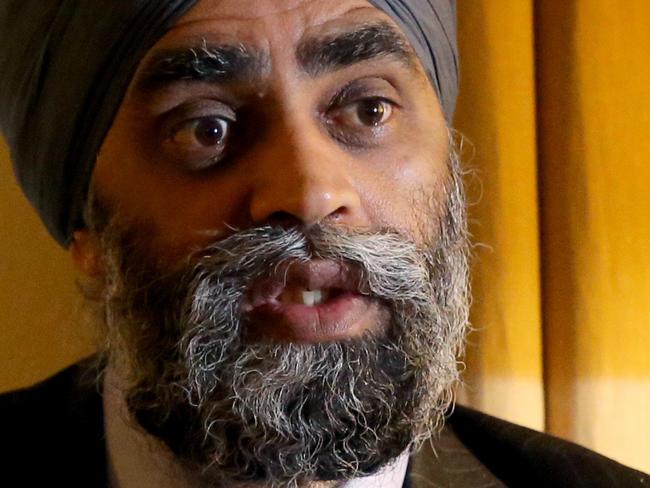 Canadian Defence Minister Harjit Sajjan speaks exclusively to The Australian at the Canadian High Commission Residence in Canberra.
