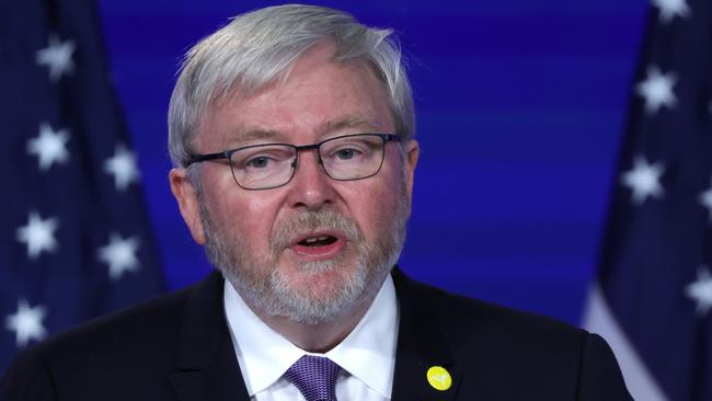 New York-based former Australian Prime Minister Kevin Rudd, who is now Asia Society President. Picture: AFP