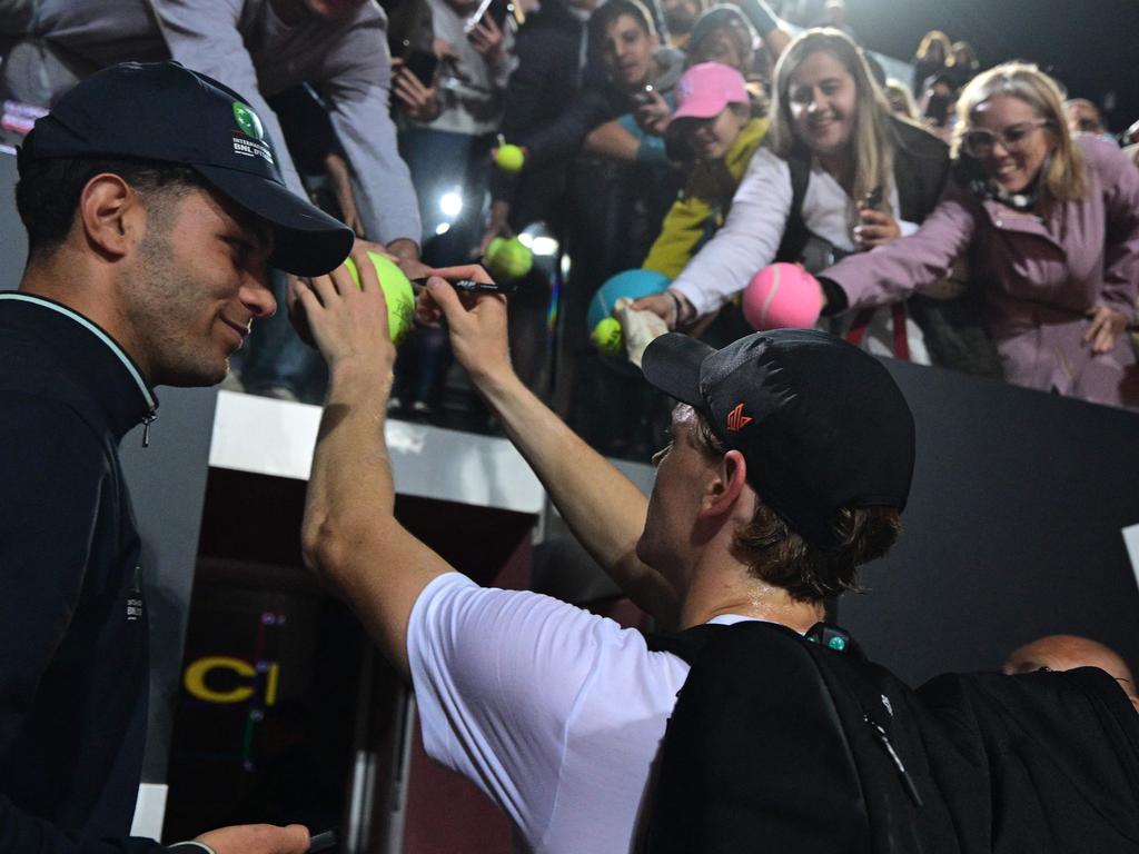 The fans have certainly welcomed Sinner back with open arms. Picture: AFP