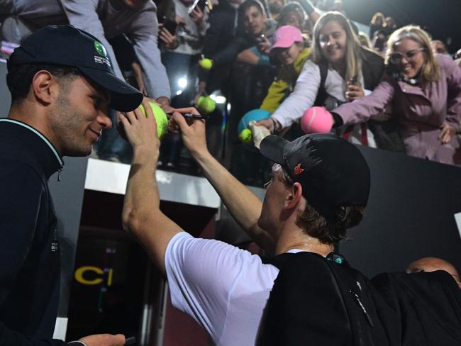 The fans have certainly welcomed Sinner back with open arms. Picture: AFP