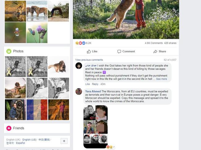 Images of the severed heads of Ms Jespersen and Ms Ueland appear in a post beneath a Irene Ueland’s Facebook tribute to her daughter. Picture: Facebook
