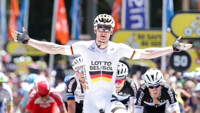 Andre Greipel wins a stage during the 2014 TDU. Picture: Sarah Reed