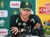  PORT ELIZABETH, SOUTH AFRICA - FEBRUARY 23: Michael Clarke of Australia speak to media at a post match press conference duri...