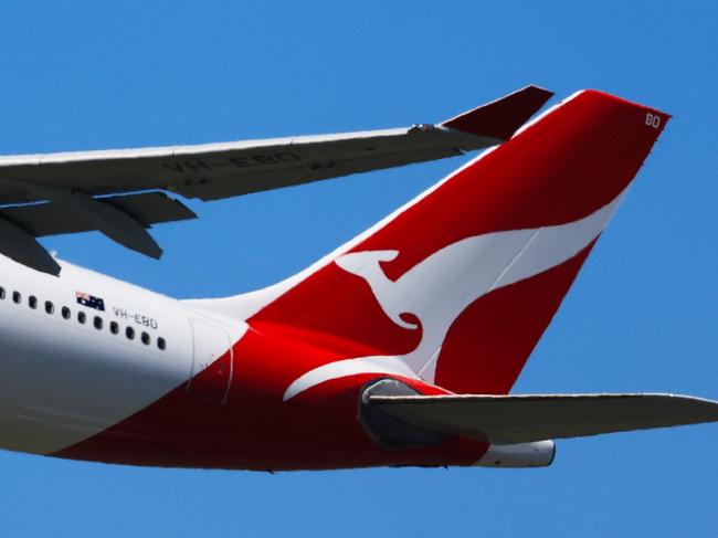 SYDNEY, AUSTRALIA - FEBRUARY 22: The tail of a Qantas plane is seen at take off from Sydney International Airport on February 22, 2024 in Sydney, Australia. Qantas has demonstrated a significant financial turnaround, reporting a record $2.47 billion profit for the 2022-23 fiscal year, marking a stark change from the previous year's $1.86 billion loss. The airline's strong performance was attributed to robust travel demand and high ticket prices, with domestic earnings before interest and taxes (EBIT) jumping to 18.2%, representing a 50% increase in profit margins over the past six years. The company's return on invested capital also increased to 103.6%, reflecting its improved financial position and operational performance. (Photo by Jenny Evans/Getty Images)