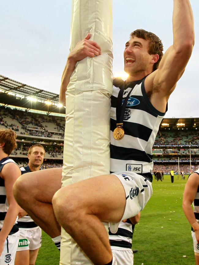 Corey Enright after the 2011 Grand Final.