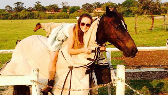 Bree Irvine in happier times with her stolen horse called Magic.