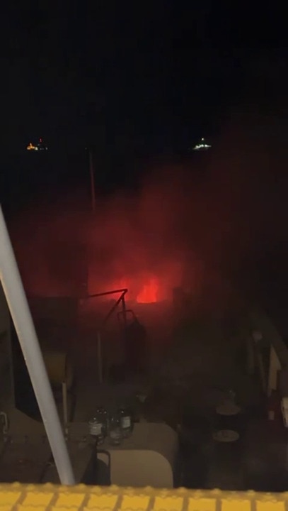 Gaza aid ship on fire after reported drone attack