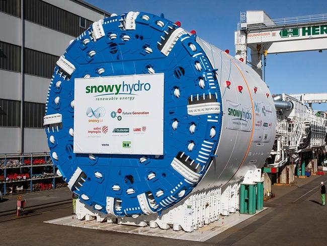Herrenknecht tunnel boring machine (TBM)  which has been used in the Snowy Hydro 2.0. Picture: Supplied