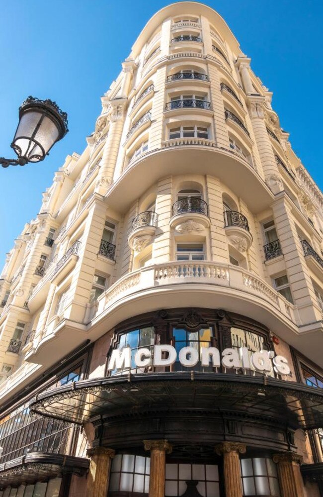 The McDonald's in Madrid features marble walls and chandeliers. Picture: Alamy