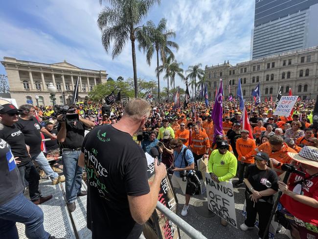 Thousands attended the rally in Brisbane. Picture: Steve Pohlner