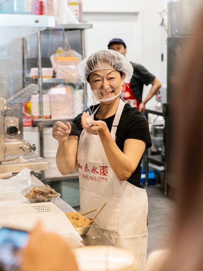 Making dumplings at Dumpling City, Adelaide