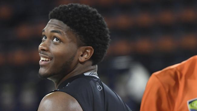 CAIRNS, AUSTRALIA – JANUARY 03: Cameron Oliver of the Taipans warms up before the start of the round 14 NBL match between the Cairns Taipans and the Brisbane Bullets at the Cairns Convention Centre on January 03, 2020 in Cairns, Australia. (Photo by Ian Hitchcock/Getty Images)