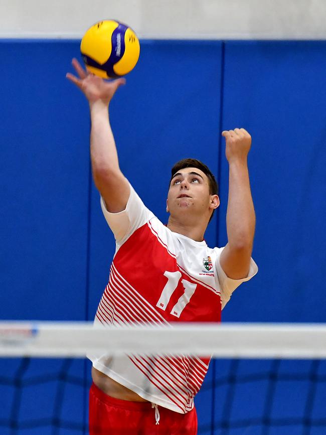 GPS Volleyball between Nudgee College and Ipswich Grammar School. Pic: John Gass