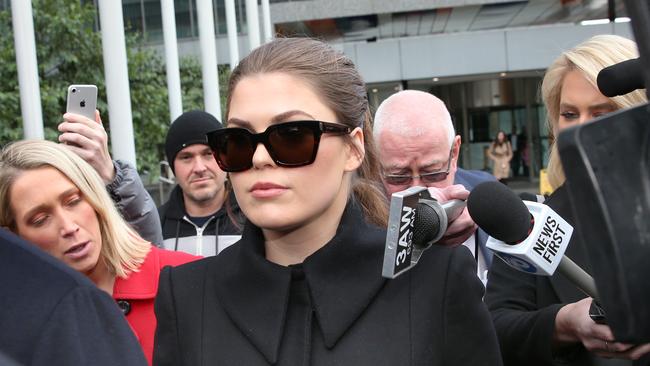 Belle Gibson leaving the Federal Court in Melbourne in 2019. Picture: David Crosling