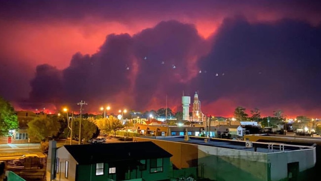 View of fires from Bairnsdale rail bridge Picture: JoshThorpe