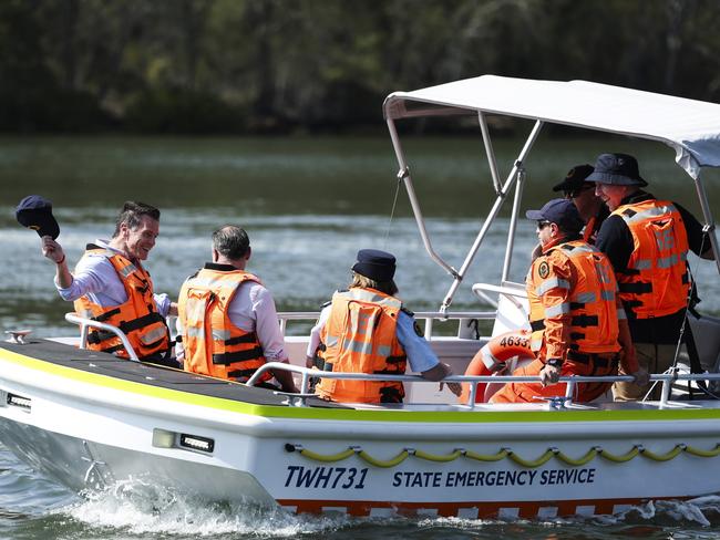 SYDNEY, AUSTRALIA. NCA NewsWire Photos. NOVEMBER 12TH, 2023. NSW Premier Chris Minns joins Minister for Emergency Services Jihad Dib and NSW SES Commissioner Carlene York to announce the delivery of 200 new vessels and vehicles for the NSW SES fleet. NCA NewsWire/ Dylan Robinson