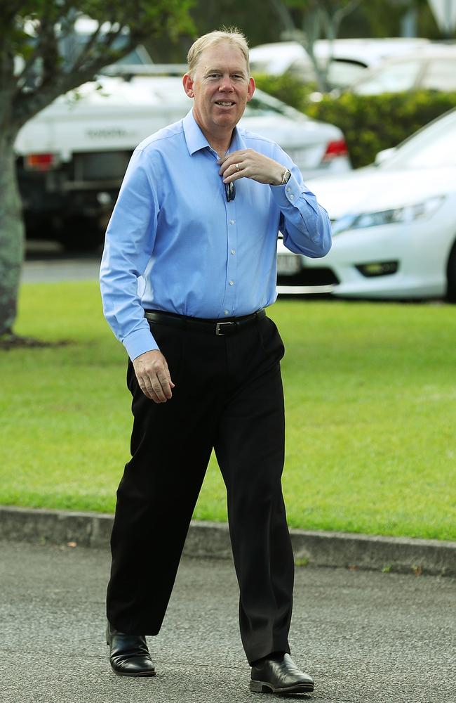 Election in the seat of Forde. MP Bert van Manen arrives to cast his vote, Chisholm Catholics College, Cornubia. Picture: Liam Kidston.