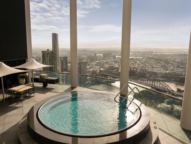 REAL ESTATE: The plunge pool in the penthouse in Riparian Plaza. Image supplied.