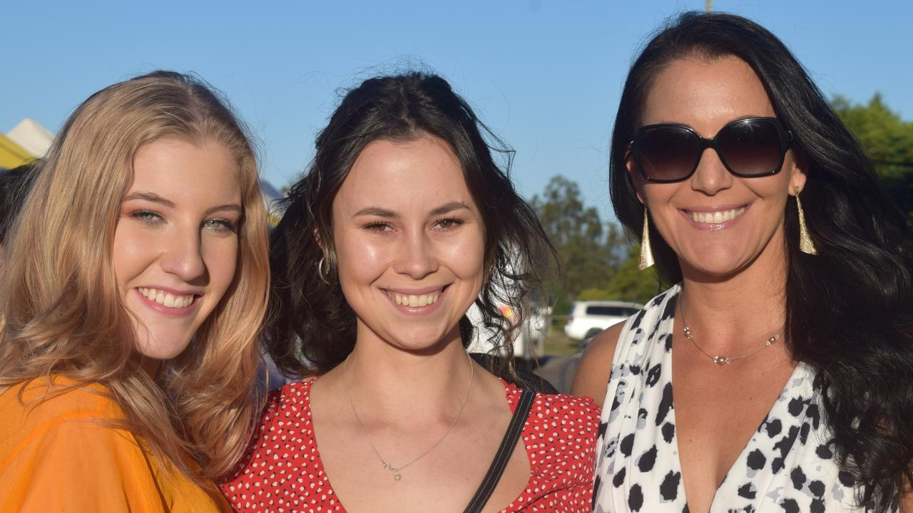 Gympie Turf Club Winter Race Day July 17. Brooke Alford, Tash Chandler and Yolanda Antonacci. Photos: Josh Preston