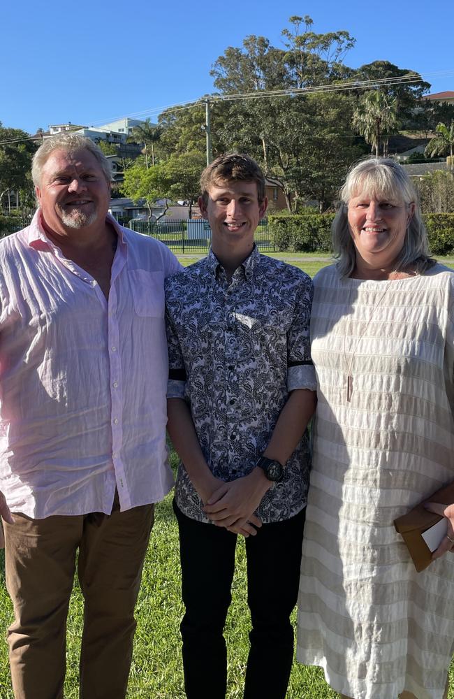 Chris Orton, Jack Robinson and Donna Orton at the St John Paul College Year 12 Formal. Picture: Matt Gazy