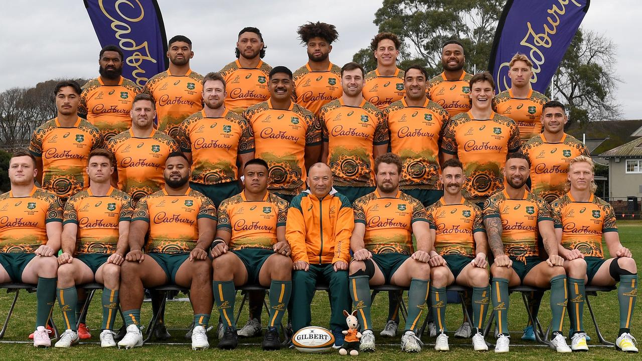 The Wallabies team out to topple the All Blacks. Picture: Morgan Hancock/Getty Images