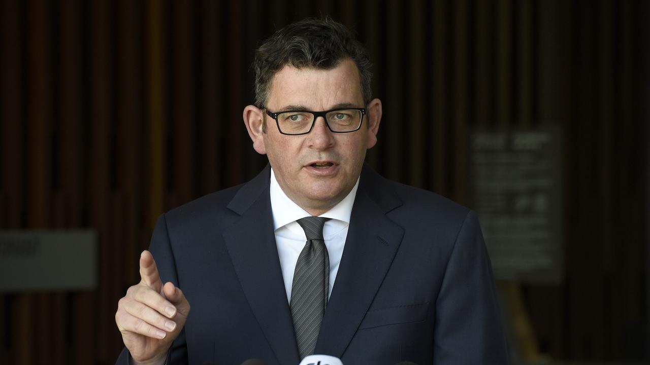 Victorian Premier Daniel Andrews speaks to the media at Parliament House in Melbourne. Picture: NCA NewsWire/Andrew Henshaw