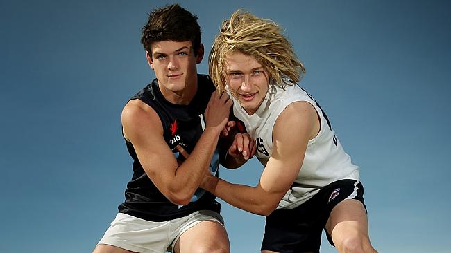 Victorians Angus Brayshaw and Tom Lamb look set to go high in the national draft. Picture