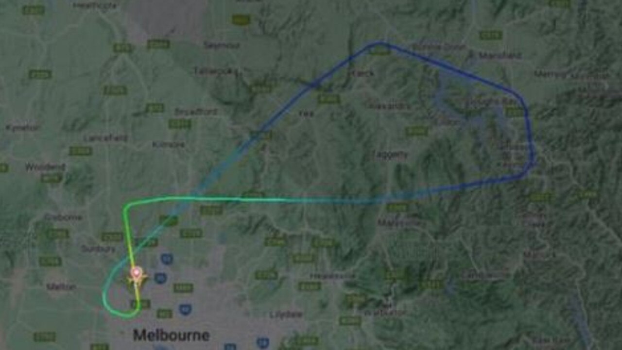 A Qantas flight from Melbourne to Sydney also turned back over a reported ‘engine issue’. Picture: FlightRadar24