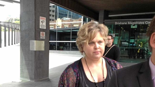 Judy Lorbek leaves Brisbane Magistrates Court. Picture: Rae Wilson