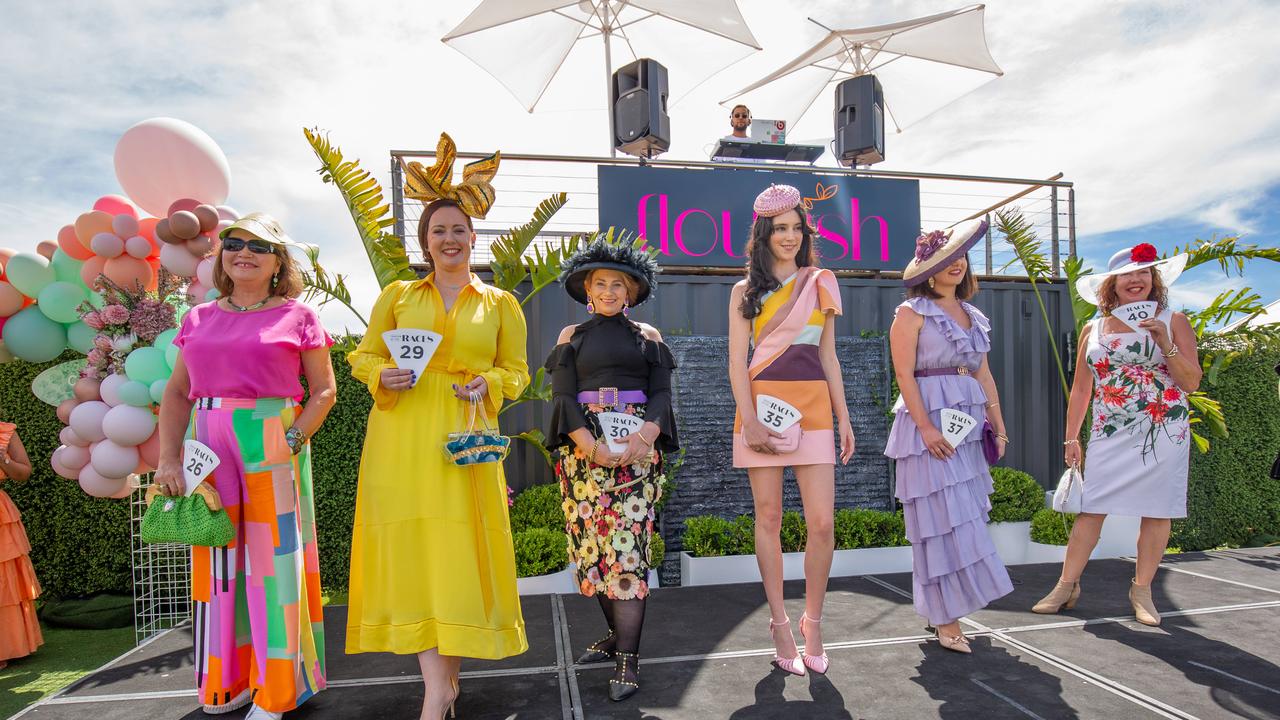 Womens Fashions on the Field at the 2023 Adelaide Cup at Morphettville Racecourse. Picture: Ben Clark