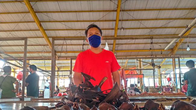 Bats for sale at the Tomohon Exotic Wildlife Market in Sulawesi, Indonesia. Picture: Agung Maupa