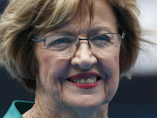 In this Jan. 26, 2015 photo, Australian tennis great Margaret Court smiles during the official launch of the remodeled Margaret Court Arena at the Australian Open tennis championship in Melbourne. Former tennis great and now Christian pastor Court says she will stop using Qantas â€œwhere possibleâ€ in protest over the Australian airline's promotion of same-sex marriage. â€œI am disappointed that Qantas has become an active promoter for same-sex marriage,
