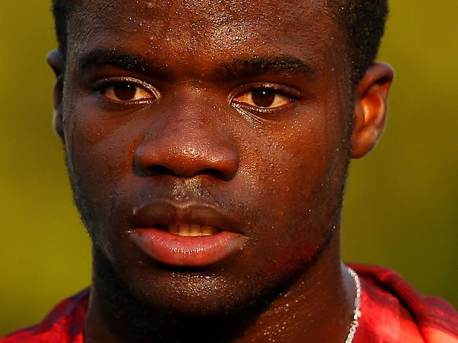 NEW YORK, NY - SEPTEMBER 01: Frances Tiafoe of the United States looks on against Viktor Troicki of Serbia during their Men's Singles First Round match on Day Two of the 2015 US Open at the USTA Billie Jean King National Tennis Center on September 1, 2015 in the Flushing neighborhood of the Queens borough of New York City. (Photo by Clive Brunskill/Getty Images)