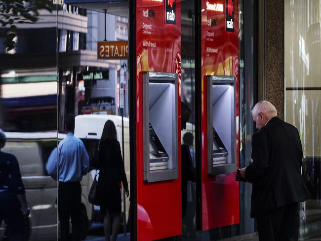 National Australian Bank ATMs outside Pitt Street. Picture: Hollie Adams