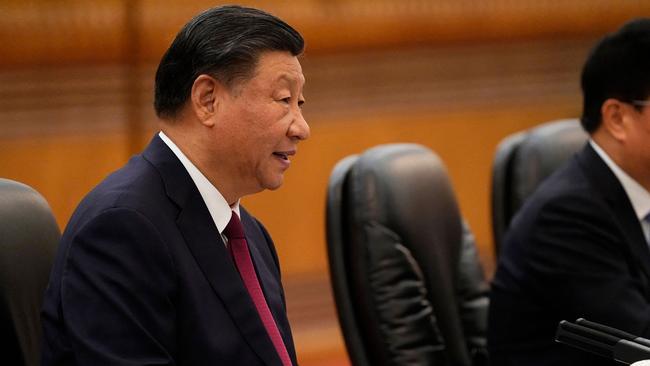 China's President Xi Jinping speaks with Colombia's President Gustavo Petro (not pictured) during a meeting held at the Great Hall of the People in Beijing on October 25, 2023. (Photo by Ken Ishii / POOL / AFP)