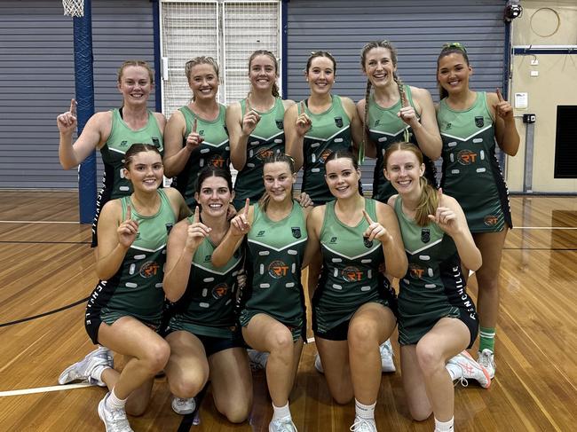 The victorious Frenchville Mambas team members (back row, from left) Talia Batty, Morgan Festing, Tessa Manning, Summer Laurie, Madison Day and Charlise Seibold and (front, from left) Grace Gabriel, Abbie Buchholz, Olivia Busby, Tauri Chapman and Laura Horsman.